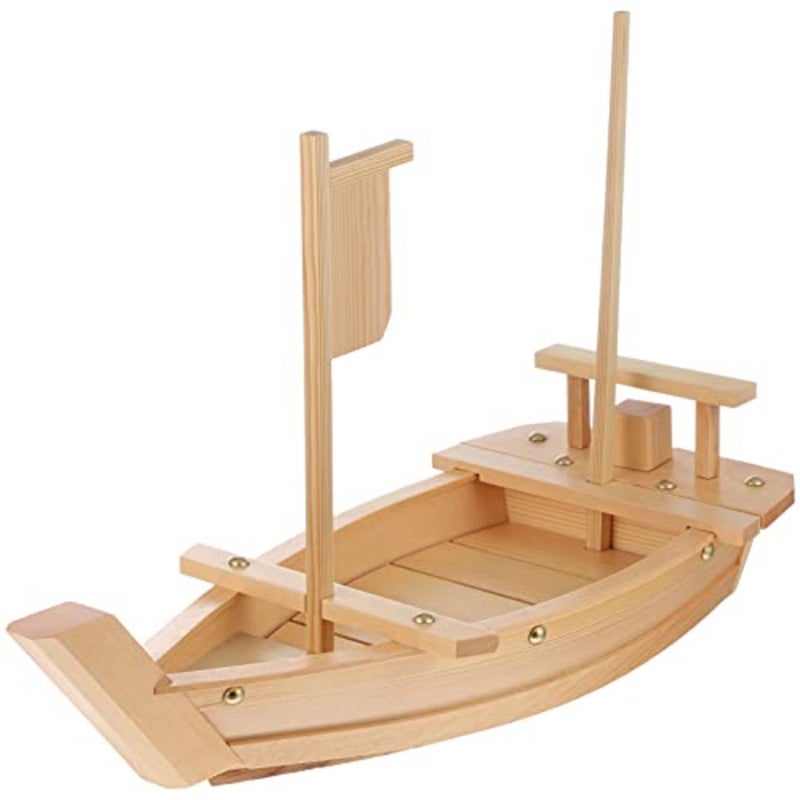 Wooden Sushi Boat Japanese Sashimi Sushi Boat Serving Tray Sushi Plate Tableware for Home Restaurant Bar - Image 1