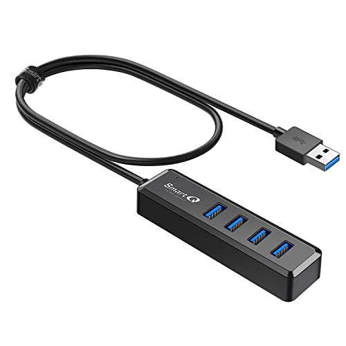 SmartQ H302S USB 3.0 Hub, 4-Port USB Expander with 2ft Long Cable, High-Speed Data Transfer, Compatible with Laptop, PC, Mac, Printer, External HDD - Image 1