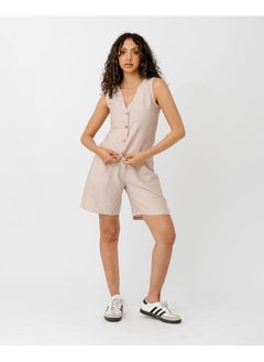 Beige Linen Vest