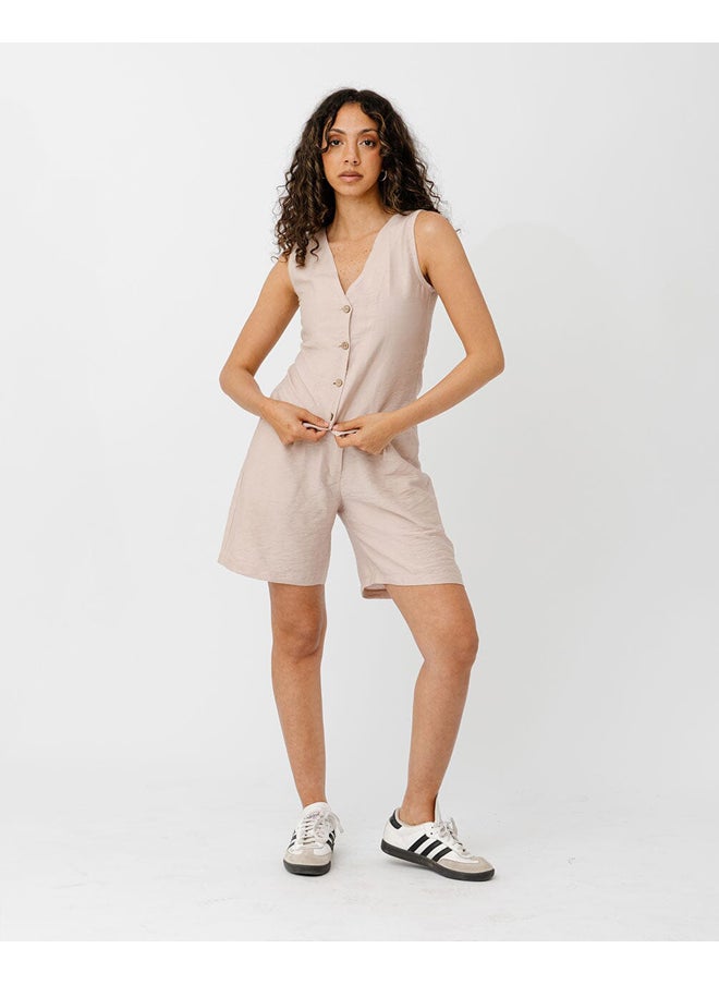 In Your Shoe - Beige Linen Vest - Image 1