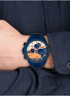 JoeFox Men's Luxury Fashion Stainless Steel Chronograph Watch Date Waterproof Watch Luxury Stainless Steel Band Waterproof Watch for Men Royal Blue  - Image 2