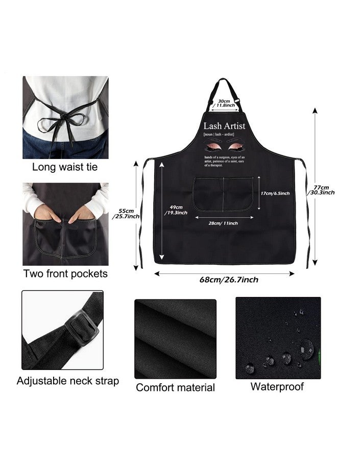 PXTIDY Lash Artist Apron Lash Tech Gifts Eyelashes Artist Gift Waterproof Apron Beautician Coworker Salon Lashes (Lash Artist Pink Apron) - Image 3