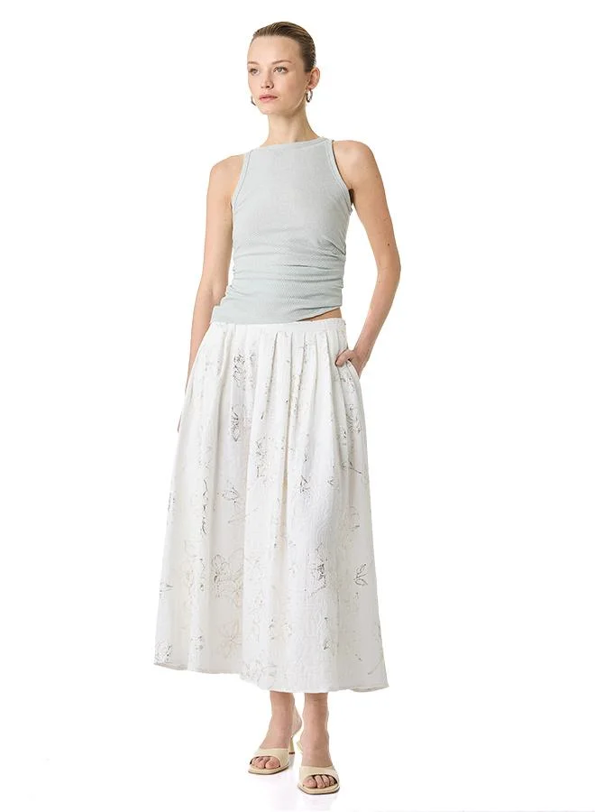 كوتون Maxi Flare Skirt