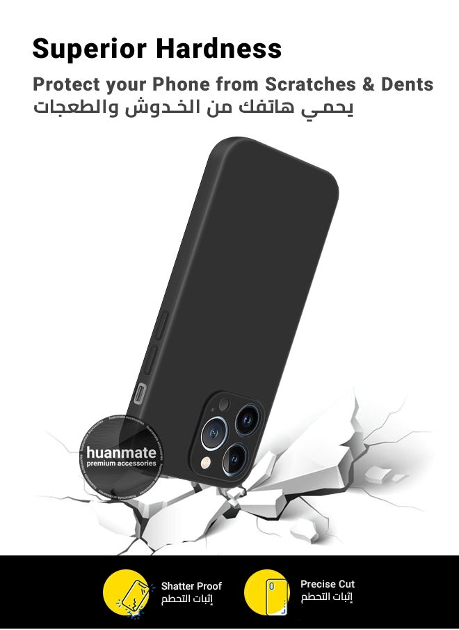 huanmate Apple iPhone 14 Pro Silicone Cover Black - Premium 2.0mm TPU Silicon, Enhanced Camera Protection with Lens Shield, Shockproof & Water-Proof Cover for Apple iPhone 14 Pro  - Image 4