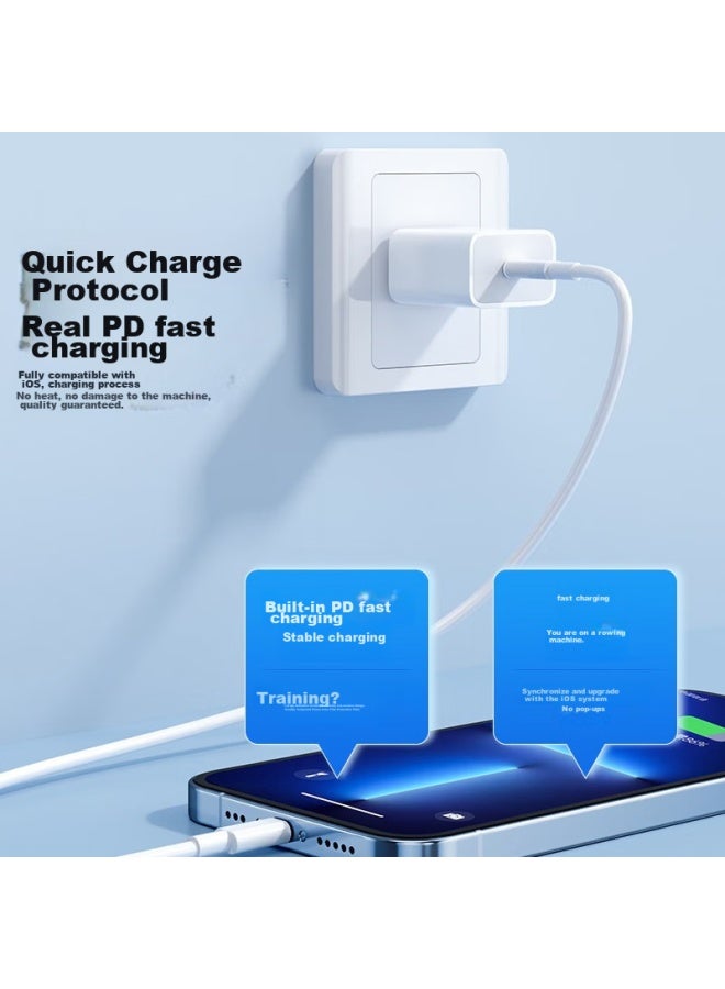 Bkayp Compatible With Apple Charger, 20w Gallium Nitride Pd Fast Charging Phone Set, Suitable For Iphone 16 Pro Max 15 New Models, Ipad Tablet Type-c Charging Cable Head - Image 2