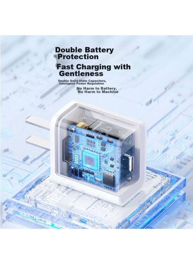 Bkayp Compatible With Apple Charger, 20w Gallium Nitride Pd Fast Charging Phone Set, Suitable For Iphone 16 Pro Max 15 New Models, Ipad Tablet Type-c Charging Cable Head - Image 3