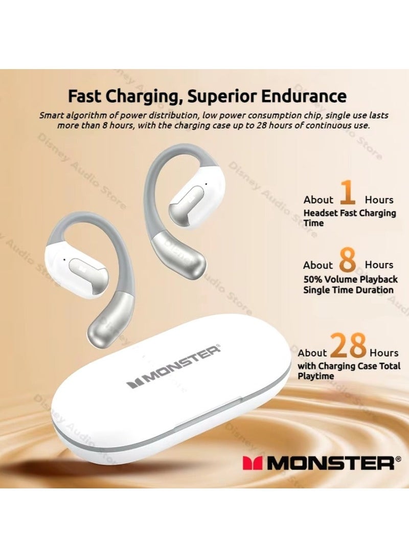 Monster AC317 Bluetooth 5.4 Wireless Open-Ear Headphones with ENC Noise Reduction, IPX5 Waterproof, Touch Control, Fast Charging, 28H Playtime for iOS & Android - Image 4