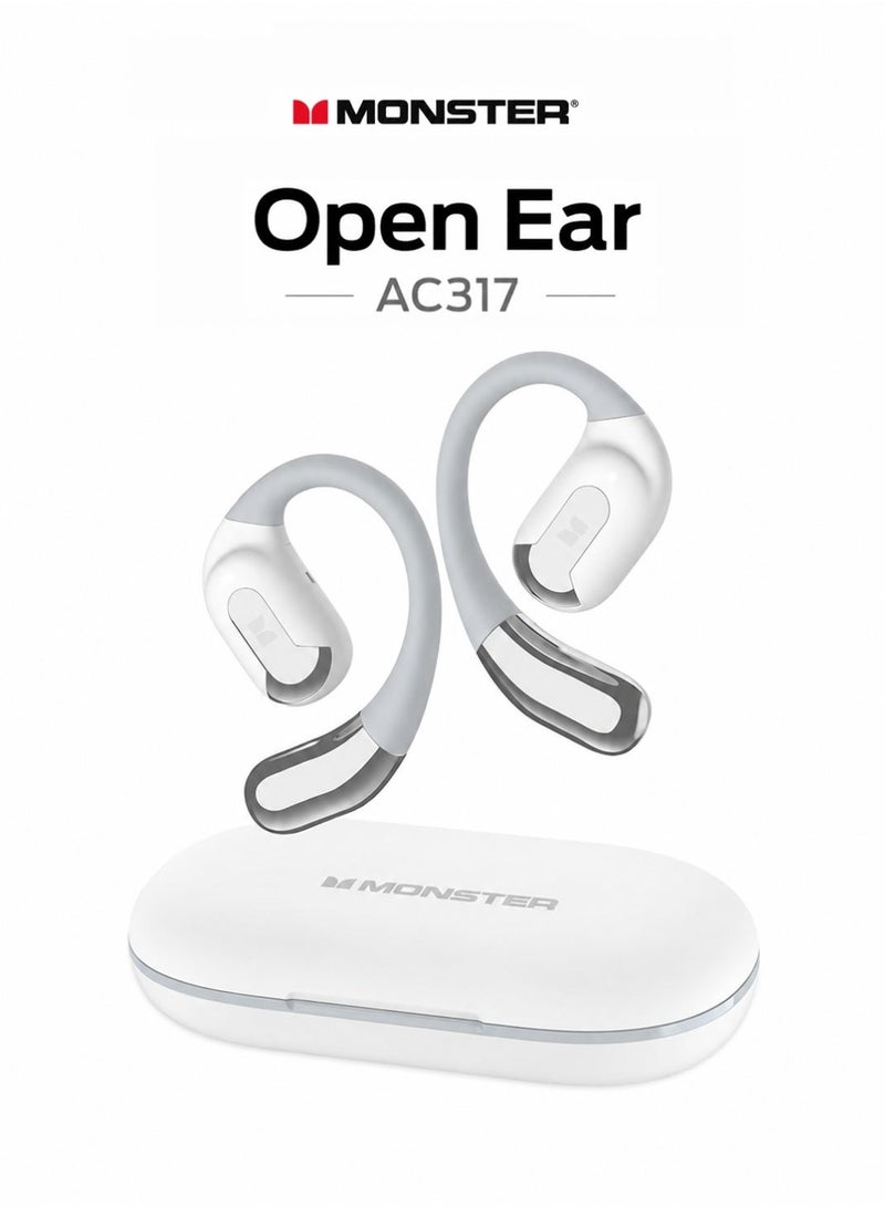 Monster AC317 Bluetooth 5.4 Wireless Open-Ear Headphones with ENC Noise Reduction, IPX5 Waterproof, Touch Control, Fast Charging, 28H Playtime for iOS & Android - Image 1