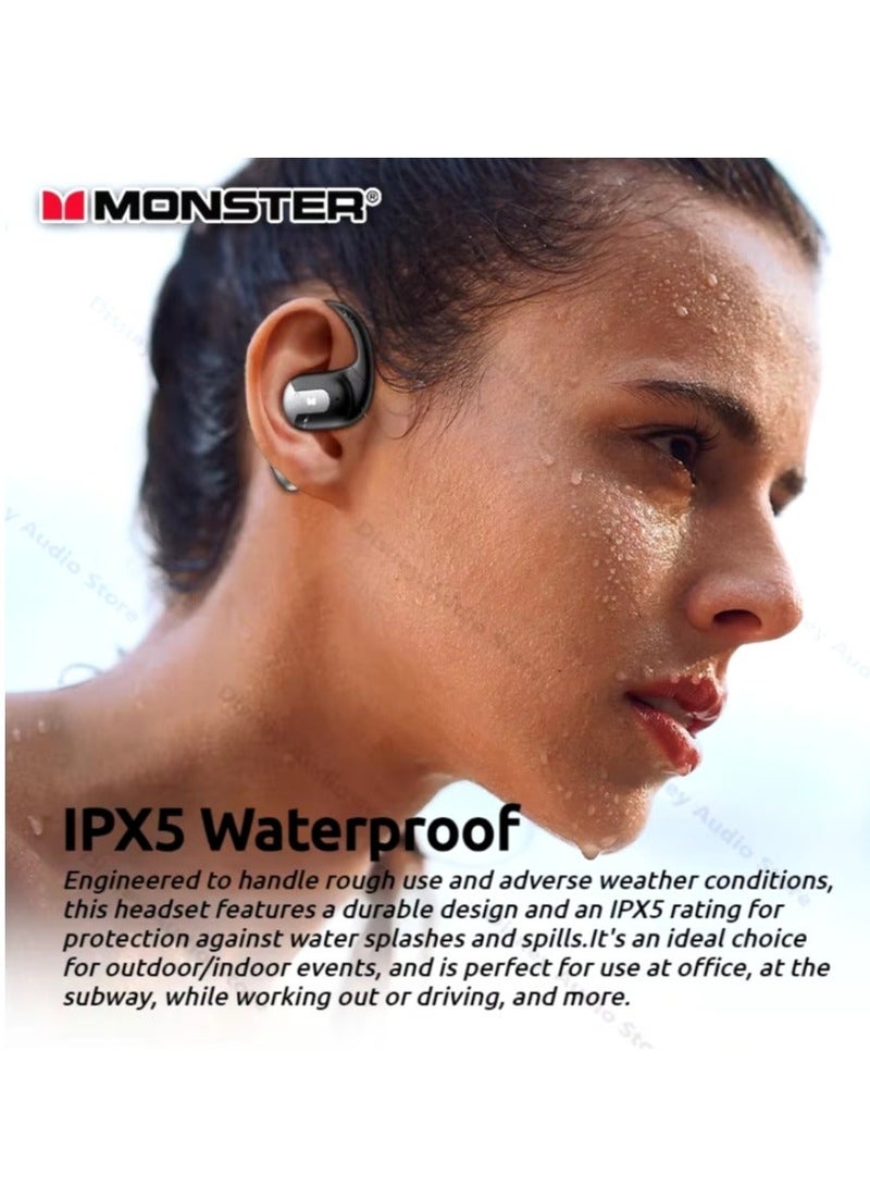 Monster AC317 Bluetooth 5.4 Wireless Open-Ear Headphones with ENC Noise Reduction, IPX5 Waterproof, Touch Control, Fast Charging, 28H Playtime for iOS & Android - Image 3
