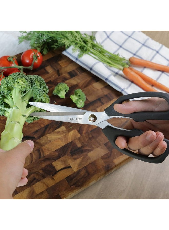 TECHEF Kitchen Shears, All Purpose Scissors, Dishwasher Safe, Heavy Duty Meat Scissors Poultry Shears, Stainless Steel, Made in Korea (Dark Gray) - Image 2
