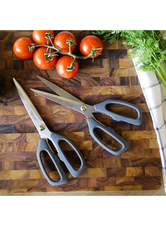 TECHEF Kitchen Shears, All Purpose Scissors, Dishwasher Safe, Heavy Duty Meat Scissors Poultry Shears, Stainless Steel, Made in Korea (Dark Gray) - Image 4