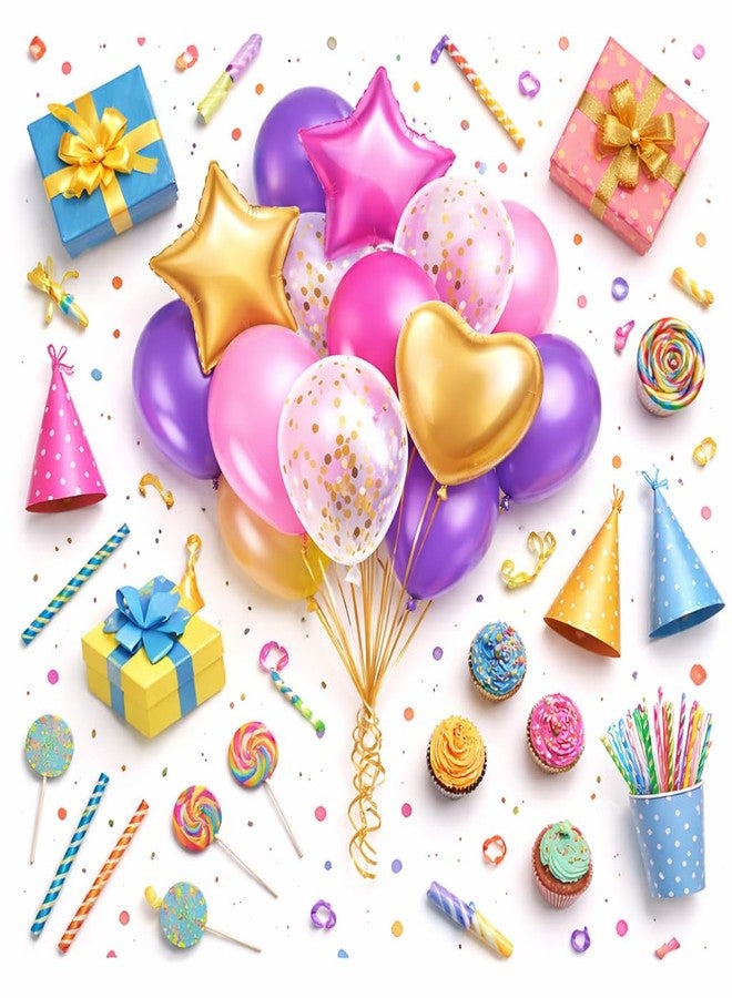 Fun Affairs Pink Purple Gold Balloon Bouquet Set (12 Pcs) - Star & Heart Foil Balloons with Confetti & Latex Balloons - Birthday Decoration, Girls Party, Baby Shower, Anniversary, Celebration Supplies - Image 3