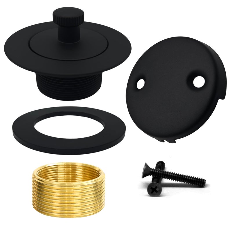 LXLOTUS LXLOTUS Matte Black Bathtub Drain Kit  Lift and Turn  Black Tub Drain and Overflow Cover Universal Fit 138 and 112 