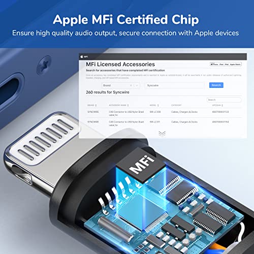 Syncwire Genuine Apple MFI Certified Aux Cord - 3.3FT iPhone Aux Cord for Car Stereo, Speaker, Headphone Compatible with iPhone 14/14 Pro/14 Pro Max/13/12/11/XR/X/8 - Image 3