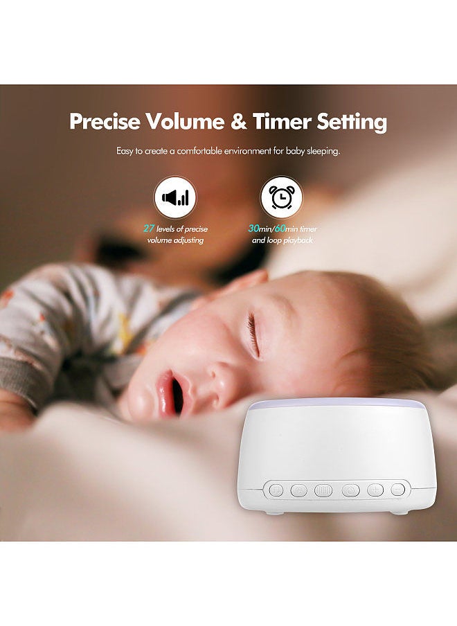 Generic - Desktop Rechargeable White Noise Machine Sleep Therapy Sound Machine 30 Soothing Sounds 30min/60min Timer/Loop Playback BT Connection with Colorful Touch Control Night Light - Image 1