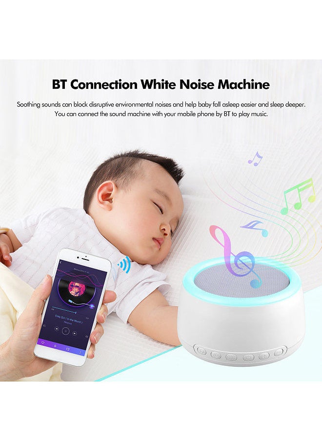 Generic - Desktop Rechargeable White Noise Machine Sleep Therapy Sound Machine 30 Soothing Sounds 30min/60min Timer/Loop Playback BT Connection with Colorful Touch Control Night Light - Image 1