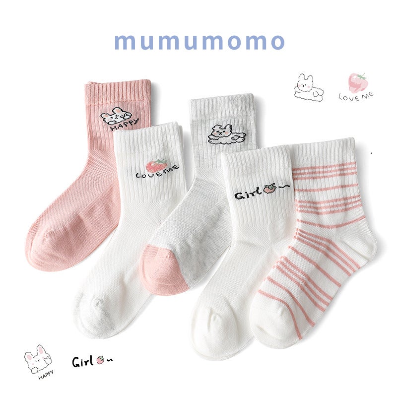 A Generation Of Spring Cartoon Mesh Men'S And Women'S Socks New Category A Cotton Large Children'S Socks Cotton Breathable Sweat-Absorbent Socks - Image 2