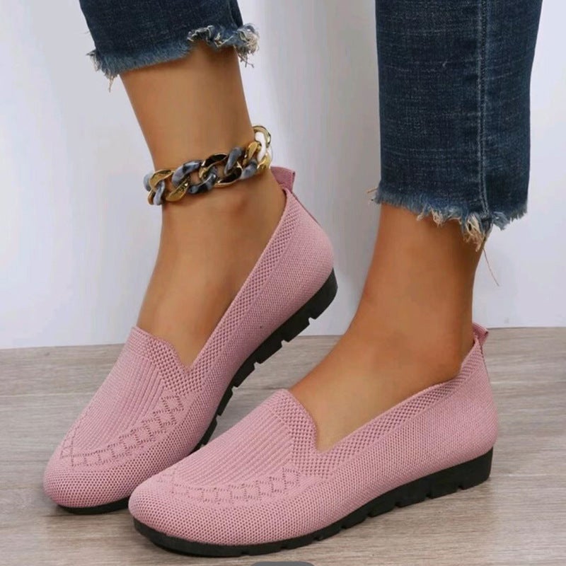 Shoes For Middle-Aged And Elderly Women, Breathable And Lightweight Mother'S Shoes, Soft-Soled Fly-Knit Mesh Embroidered Shoes, Casual Ethnic Shoes For Women - Image 2