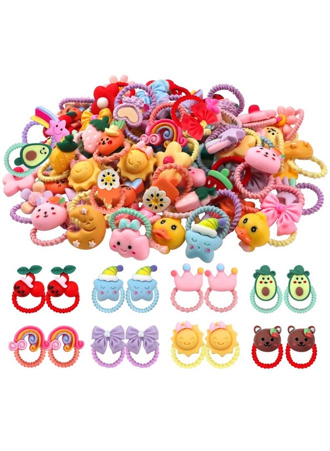 WillingTee 80Pcs Baby Hair Ties for Girls,Cute Small Hair Ties for Thin Hair,40 Pairs Ponytail Holders Elastic Hair Rubber Bands Hair Accessories for baby girls infant toddler kids - Image 1