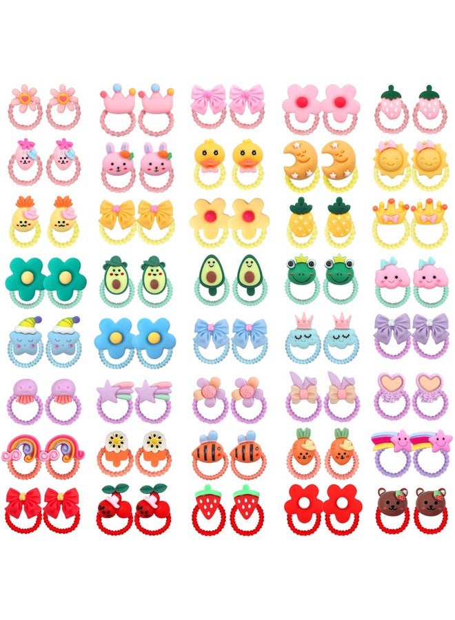 WillingTee 80Pcs Baby Hair Ties for Girls,Cute Small Hair Ties for Thin Hair,40 Pairs Ponytail Holders Elastic Hair Rubber Bands Hair Accessories for baby girls infant toddler kids - Image 2