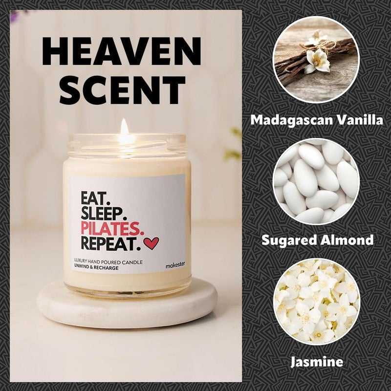 Makester Gift for Pilates - Luxury Soy Wax Candle - Vanilla, Jasmine, Sugared Almond - Makester - Image 4