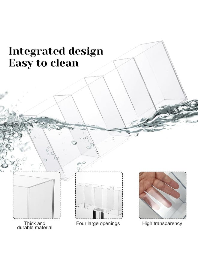 TPGP Acrylic Cutlery Storage Organizer with 4 Section, Cutlery Utensil Holder Storage Organizer Caddy for Kitchen Countertop Dining Room Home Desk Party Table - Holds Fork, Knife, Spoon, Silverware - Image 3