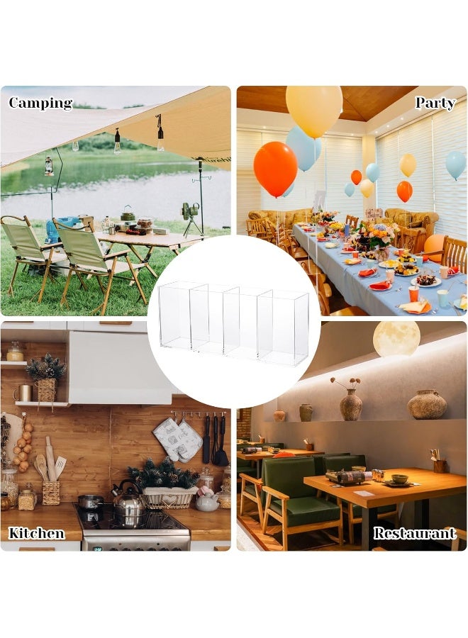 TPGP Acrylic Cutlery Storage Organizer with 4 Section, Cutlery Utensil Holder Storage Organizer Caddy for Kitchen Countertop Dining Room Home Desk Party Table - Holds Fork, Knife, Spoon, Silverware - Image 4