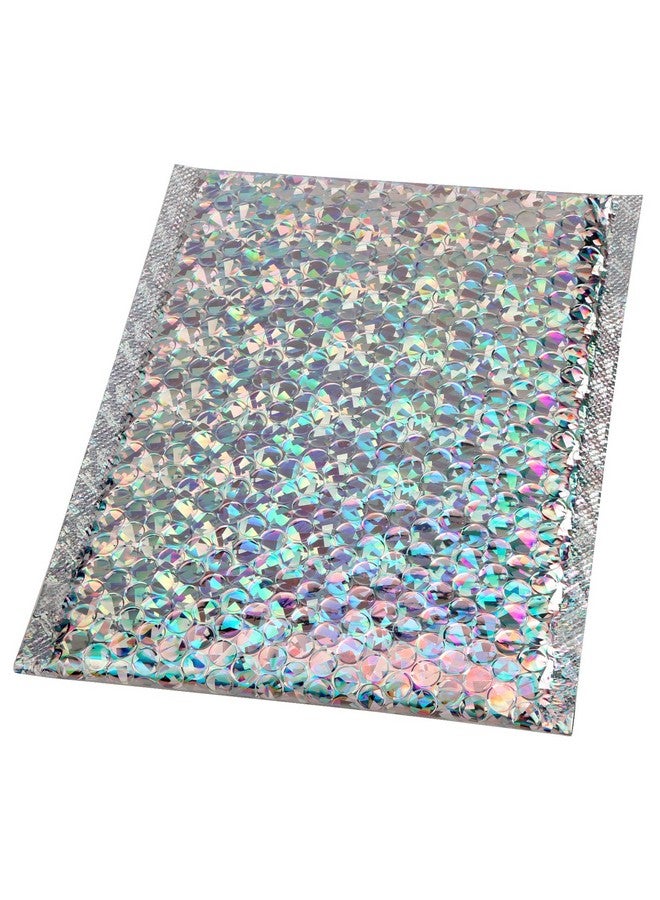 50 قطعة من مغلفات الفقاعات المجسمة مقاس 6 × 10 بوصة باللون الفضي المعدني المبطن والمغلفات ذات الغلق الذاتي لإرسال الشحن والتعبئة - Image 4