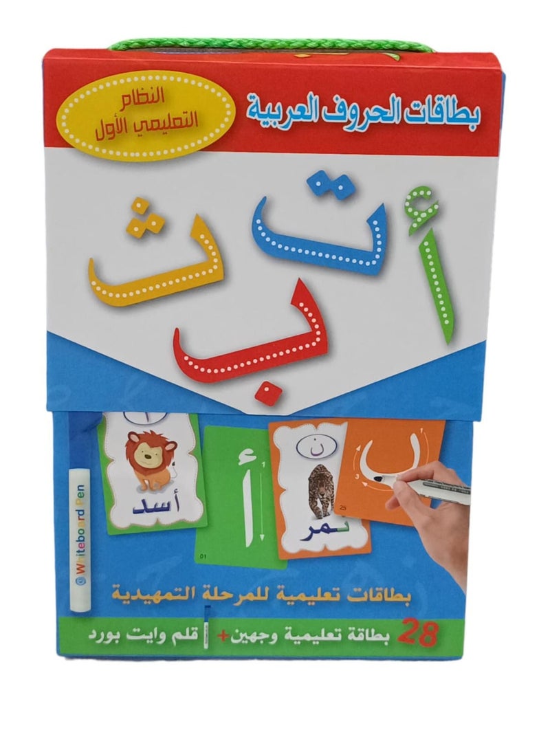 28-Piece Double Sided Arabic Alphabets Flash Card 15x11 cm  - Image 1