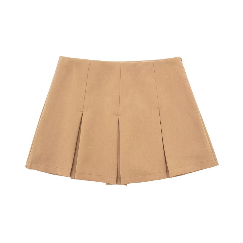 INS Style Personal Style Y2K Short Skirt 2022 Autumn New Womens Short Low Waist Dagging Overskirt 7385542 7249 Khakis Culottes