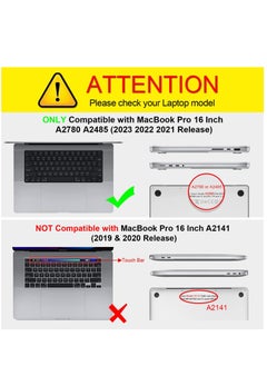 Generic Hard Shell Case Protective Snap On Cover Compatible with MacBook Pro 16 inch Case 2023-2021 Model A2780 A2485 M2 M1 Pro/Max Clip Full Protection Plastic Hard Shell Case  - Image 2
