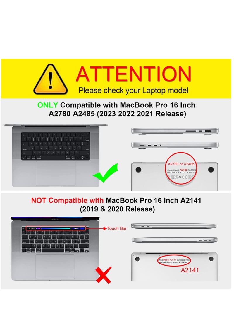 Generic - Hard Shell Case Protective Snap On Cover Compatible with MacBook Pro 16 inch Case 2023-2021 Model A2780 A2485 M2 M1 Pro/Max Clip Full Protection Plastic Hard Shell Case - Image 1