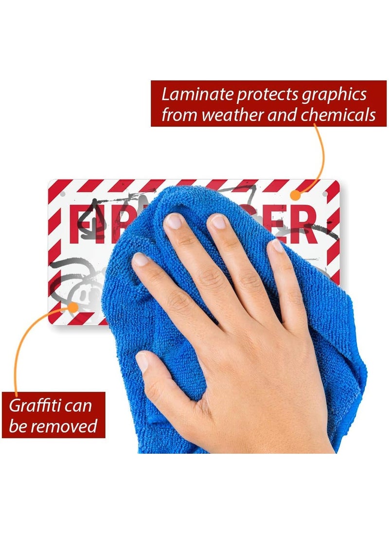 SmartSign SmartSign  LB1530RA05x10 Fire Riser Inside Sign  5 x 10 3M Reflective Aluminum Red on White  - Image 2