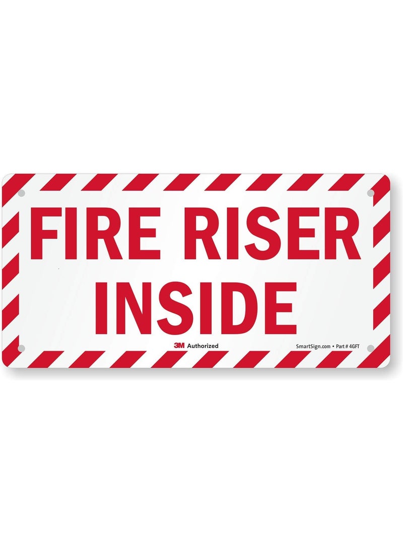 SmartSign SmartSign  LB1530RA05x10 Fire Riser Inside Sign  5 x 10 3M Reflective Aluminum Red on White  - Image 1
