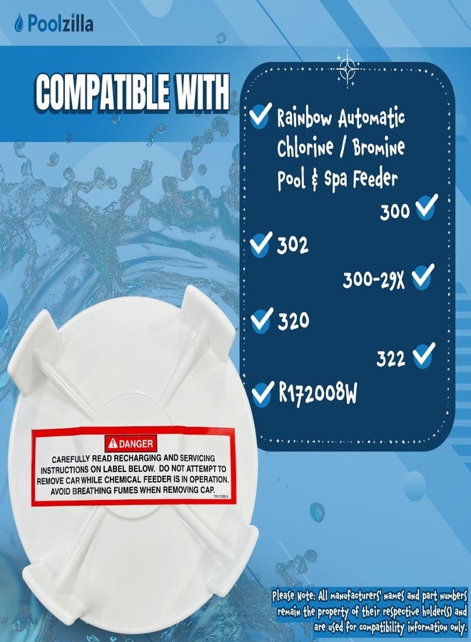 Poolzilla Chlorinator Replacement Lid - Compatible with Pentair R172008W, Rainbow 300, 302, 300-29X, 320, 322 - Automatic Chlorinator Feeder - Image 5