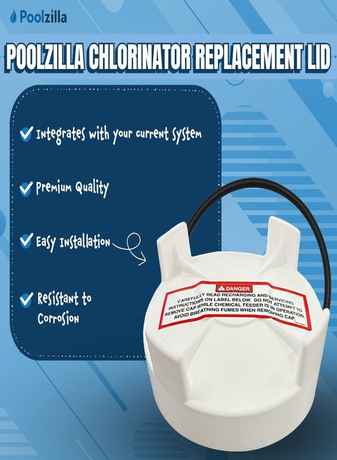 Poolzilla Chlorinator Replacement Lid - Compatible with Pentair R172008W, Rainbow 300, 302, 300-29X, 320, 322 - Automatic Chlorinator Feeder - Image 2