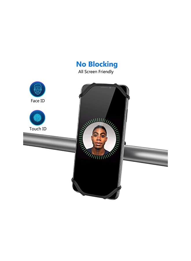 ECVV Bike Phone Mount, 360Â° Rotation Motorcycle Phone Mount, Anti Shake Silicone Bicycle Phone Holder, Universal Handlebar Holder for iPhone 11 Pro Max/X/XS MAX/XR/8/8 Plus, Samsung S20/S10/S10e - Image 3