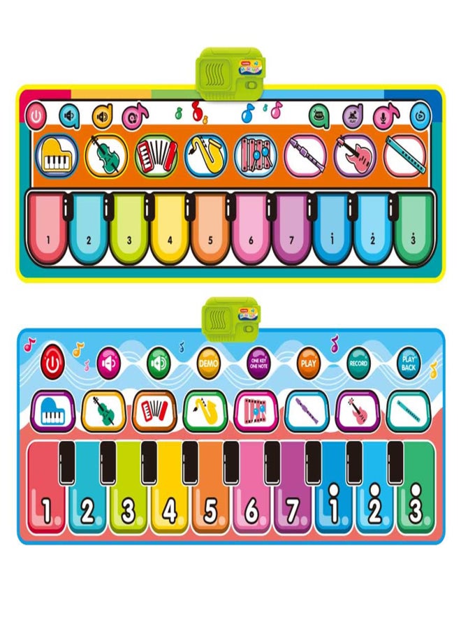 Piano Music Mat for Kids Floor Piano Mat Musical Keyboard Playmat Kids Musical Mats Play Blanket Early Educational Toys for Boys Girls Gifts for Kids with 10 musical keys 8 instrument Volume - Image 2