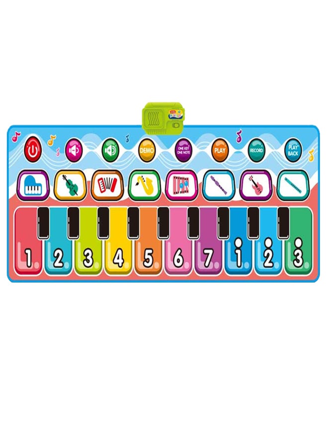 Piano Music Mat for Kids Floor Piano Mat Musical Keyboard Playmat Kids Musical Mats Play Blanket Early Educational Toys for Boys Girls Gifts for Kids with 10 musical keys 8 instrument Volume - Image 1