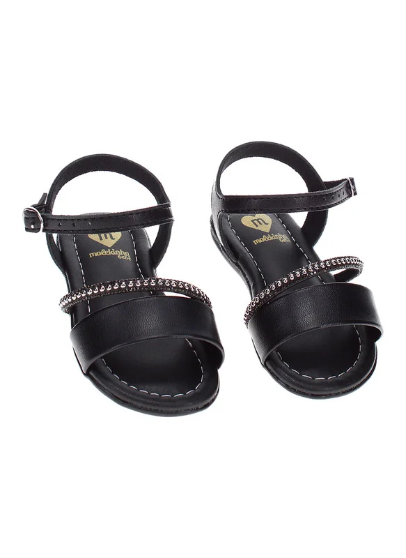 MOLEKINHA Molekinha Infant Girls Sandals With Back Strap Black | Made In Brazil