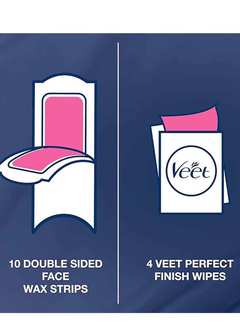 Veet Hair Removal Wax Stripes For Normal Skin + Veet Hair Removal Wax Stripes For Face  For Sensitive Skin - Image 2