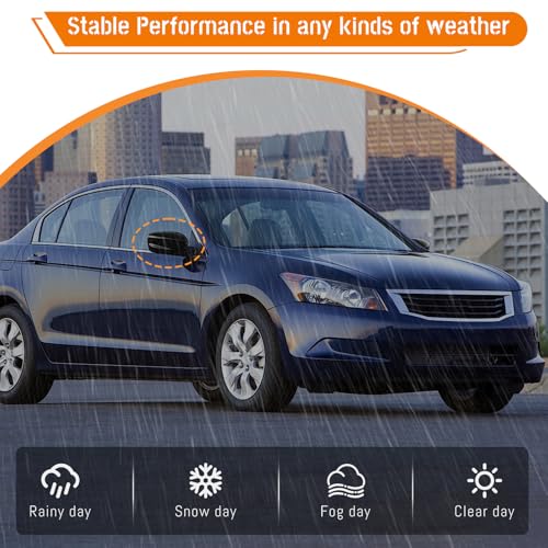 AMSPRAC Door Side Rearview Mirror Caps,Exterior Side Mirror Cover compatible with Honda Accord 2008 2009 2010 2011 2012 2013,Black,2PCS,Black,Clip-on Installation - Image 5