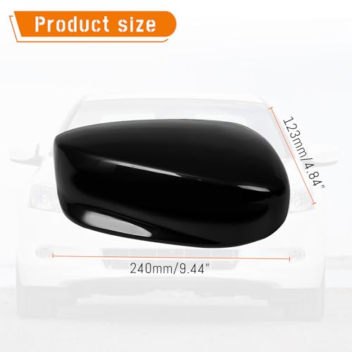 AMSPRAC Door Side Rearview Mirror Caps,Exterior Side Mirror Cover compatible with Honda Accord 2008 2009 2010 2011 2012 2013,Black,2PCS,Black,Clip-on Installation - Image 4