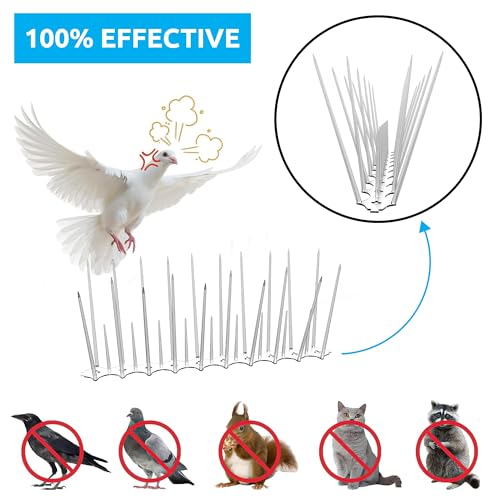 Eightiz (Pack of 7) Bird and Pigeon Spikes, Pigeon Control Spikes Anti Bird Plastic Spikes for AC Balcony Railing Window Home Protection from Pigeon Dog Monkey Crow Kabootar Transparent - Image 5