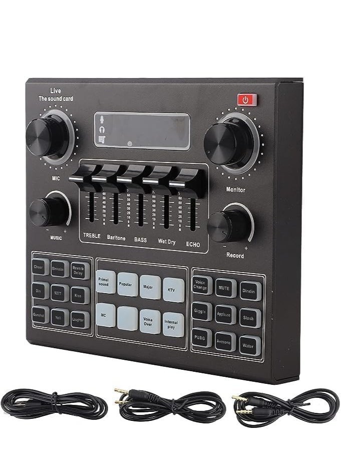 Houmt Sound Mixer Board For Live Streaming Voice Changer Card With Multiple Effects Audio Sound Card  - Image 1