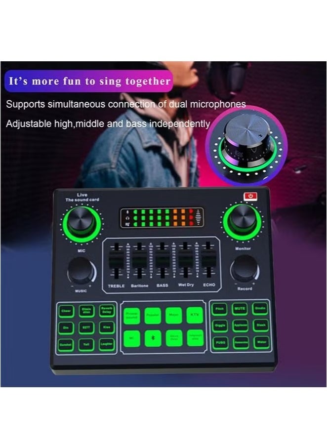 Houmt Sound Mixer Board For Live Streaming Voice Changer Card With Multiple Effects Audio Sound Card  - Image 2