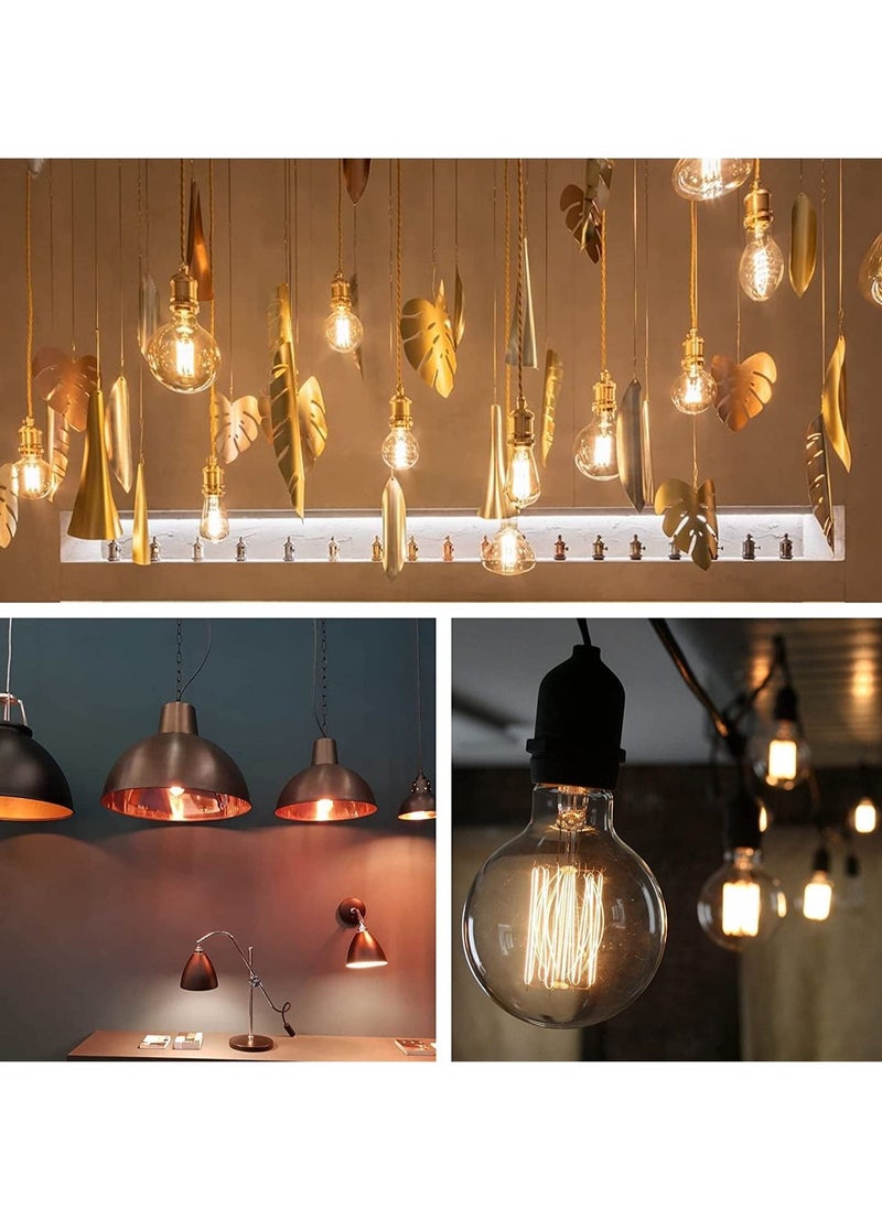 Gonice - E27 LED Light Bulb, Vintage Filament Globe Light Bulb, 4W Energy Saving 2700k Warm White Amber Glass Decorative Lamp, Ideal for Nostalgia and Retro Lighting - 6 Pack - Image 1