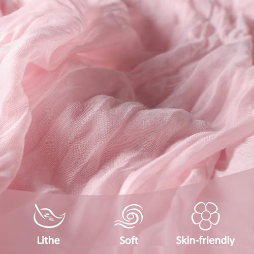 Heneger 6 Pack Pink Valentine's Day Table Runner Cheesecloth 10Ft Gauze Cheese Cloth Table Runner 35x120 Inch Boho Rustic Sheer Fabric for Holiday Party Decor Baby Shower Wedding Decorations - Image 5
