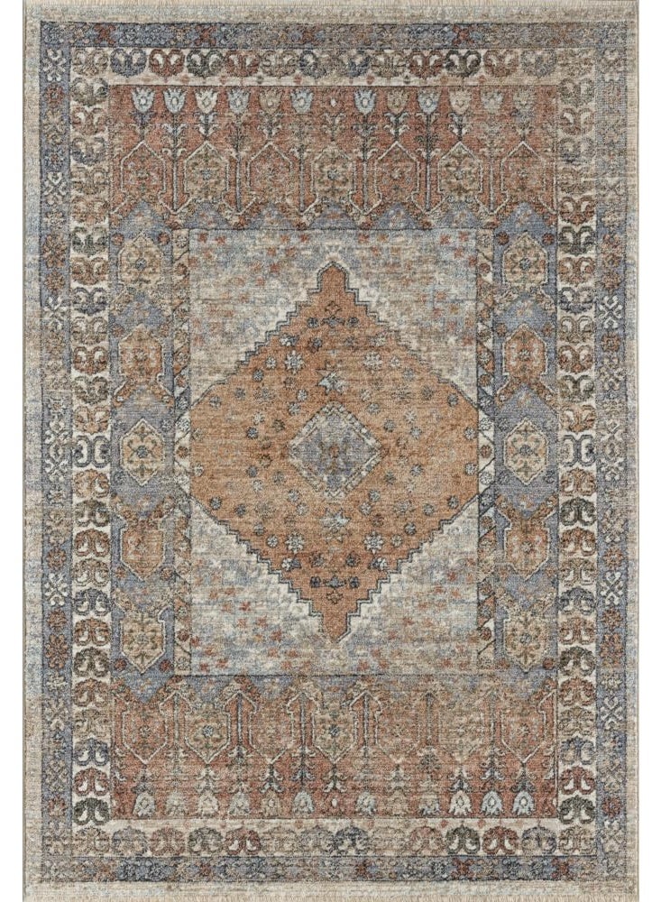 سجادة مودرن بديل سجاد مطبوعة، تصميم كلاسيكي تركي، مقاس 160×230 سم - ألوان متعددة (بيج، ترابي، أزرق هادئ) - Image 4
