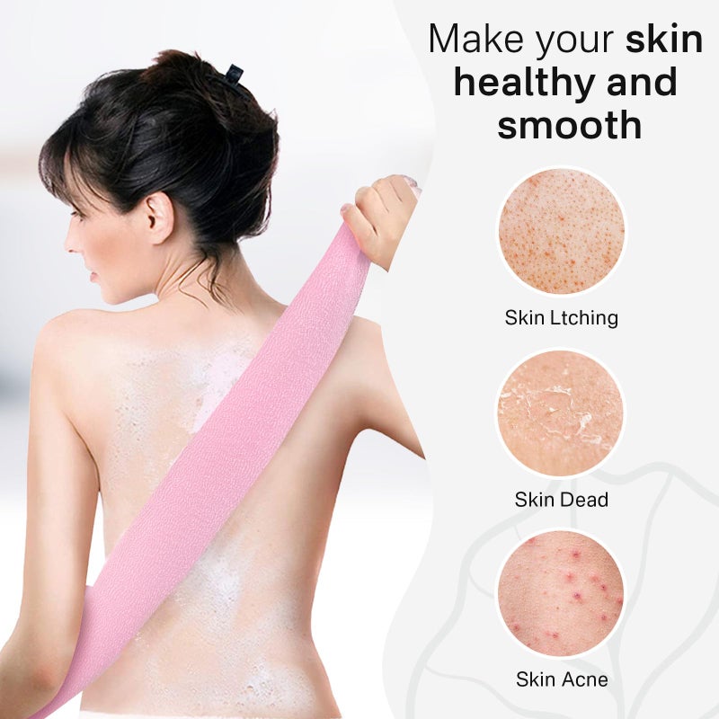 Yiclick Exfoliating Washcloth Towel [3 Pack], Japanese Exfoliating Bath Wash Cloth for Body Exfoliation, Korean Back Scrubber Washer for Shower, African Net Sponge Brush Loofah Exfoliator (Colors) - Image 5